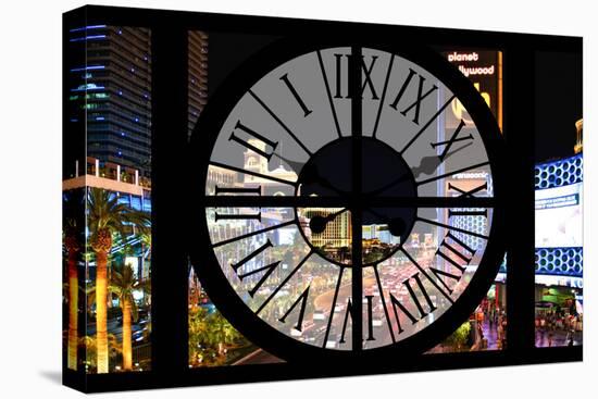 Giant Clock Window - View of the Las Vegas Strip III-Philippe Hugonnard-Stretched Canvas