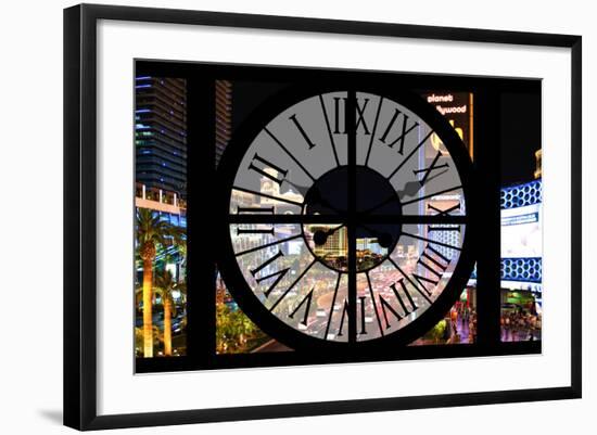 Giant Clock Window - View of the Las Vegas Strip III-Philippe Hugonnard-Framed Photographic Print