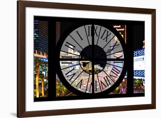 Giant Clock Window - View of the Las Vegas Strip III-Philippe Hugonnard-Framed Photographic Print