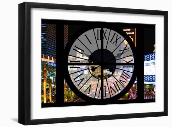 Giant Clock Window - View of the Las Vegas Strip III-Philippe Hugonnard-Framed Photographic Print
