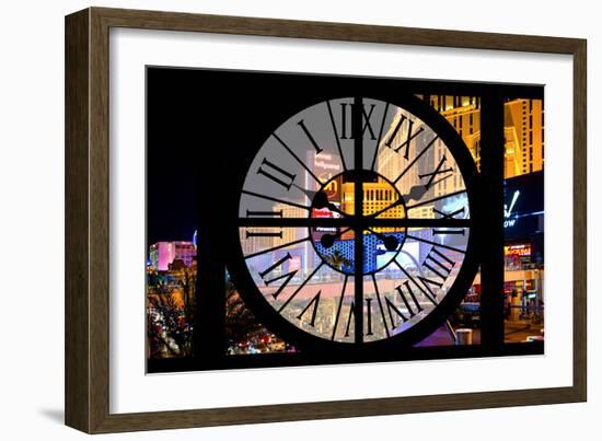 Giant Clock Window - View of the Las Vegas Strip V-Philippe Hugonnard-Framed Photographic Print