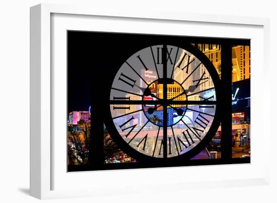 Giant Clock Window - View of the Las Vegas Strip V-Philippe Hugonnard-Framed Photographic Print