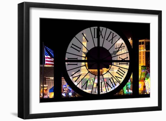 Giant Clock Window - View of the Las Vegas Strip VI-Philippe Hugonnard-Framed Premium Photographic Print