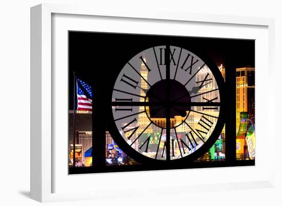 Giant Clock Window - View of the Las Vegas Strip VI-Philippe Hugonnard-Framed Premium Photographic Print