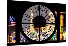 Giant Clock Window - View of the Las Vegas Strip VI-Philippe Hugonnard-Stretched Canvas