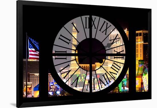 Giant Clock Window - View of the Las Vegas Strip VI-Philippe Hugonnard-Framed Photographic Print