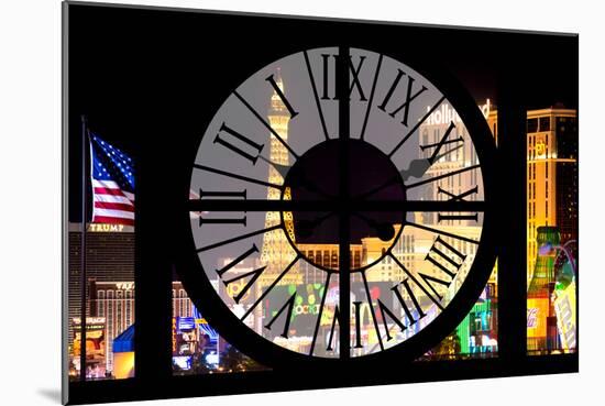 Giant Clock Window - View of the Las Vegas Strip VI-Philippe Hugonnard-Mounted Photographic Print