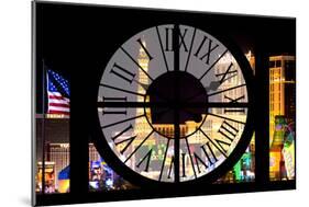 Giant Clock Window - View of the Las Vegas Strip VI-Philippe Hugonnard-Mounted Photographic Print