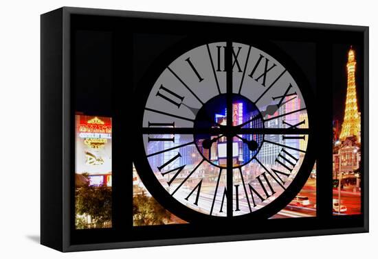 Giant Clock Window - View of the Las Vegas Strip VII-Philippe Hugonnard-Framed Stretched Canvas