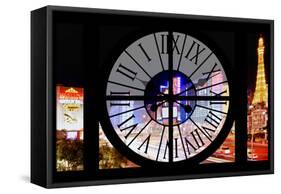 Giant Clock Window - View of the Las Vegas Strip VII-Philippe Hugonnard-Framed Stretched Canvas