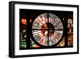 Giant Clock Window - View of the Las Vegas Strip-Philippe Hugonnard-Framed Photographic Print