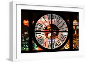 Giant Clock Window - View of the Las Vegas Strip-Philippe Hugonnard-Framed Photographic Print