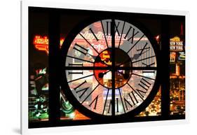 Giant Clock Window - View of the Las Vegas Strip-Philippe Hugonnard-Framed Photographic Print