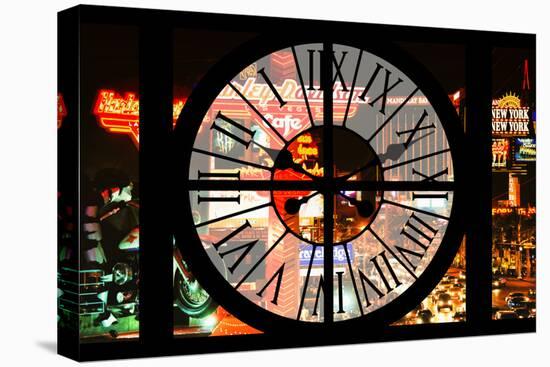 Giant Clock Window - View of the Las Vegas Strip-Philippe Hugonnard-Stretched Canvas