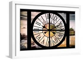 Giant Clock Window - View of the Notre Dame Cathedral in Paris-Philippe Hugonnard-Framed Photographic Print