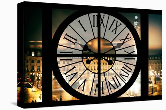 Giant Clock Window - View of the Paris Vendome in Paris-Philippe Hugonnard-Stretched Canvas