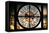 Giant Clock Window - View of the Paris Vendome in Paris-Philippe Hugonnard-Framed Stretched Canvas