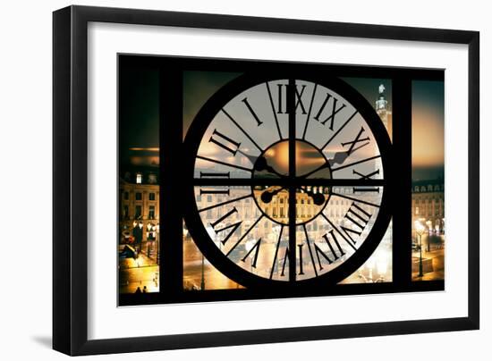 Giant Clock Window - View of the Paris Vendome in Paris-Philippe Hugonnard-Framed Photographic Print