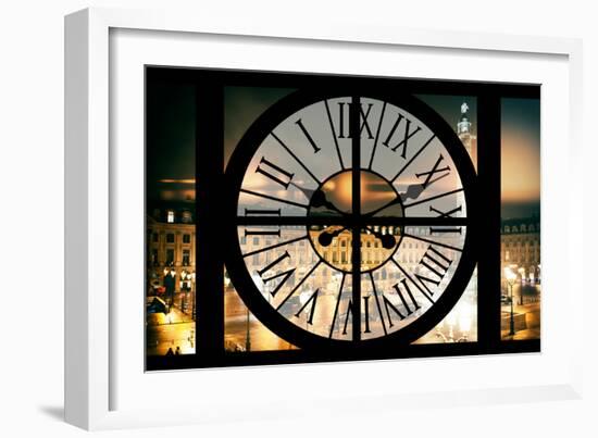 Giant Clock Window - View of the Paris Vendome in Paris-Philippe Hugonnard-Framed Photographic Print