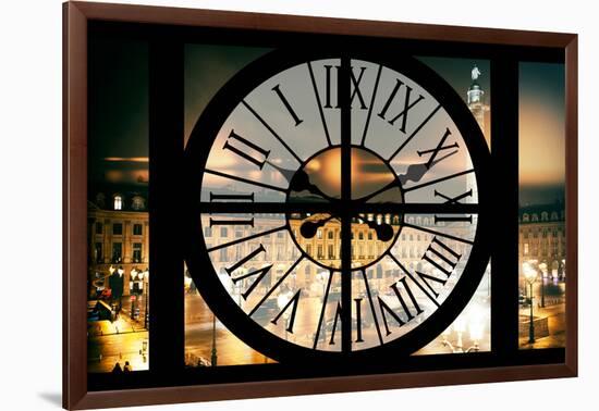 Giant Clock Window - View of the Paris Vendome in Paris-Philippe Hugonnard-Framed Photographic Print