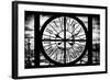 Giant Clock Window - View of the Place de la Concorde with Eiffel tower in Paris-Philippe Hugonnard-Framed Photographic Print