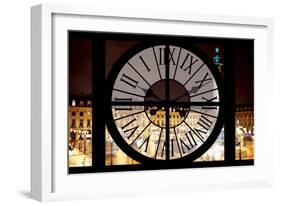 Giant Clock Window - View of the Place Vendome at Night - Paris III-Philippe Hugonnard-Framed Photographic Print