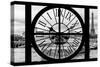 Giant Clock Window - View of the Pont Alexandre III and Eiffel Tower in Paris-Philippe Hugonnard-Stretched Canvas