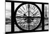 Giant Clock Window - View of the Pont Alexandre III and Eiffel Tower in Paris-Philippe Hugonnard-Mounted Photographic Print