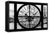 Giant Clock Window - View of the Pont Alexandre III and Eiffel Tower in Paris-Philippe Hugonnard-Framed Stretched Canvas