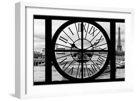 Giant Clock Window - View of the Pont Alexandre III and Eiffel Tower in Paris-Philippe Hugonnard-Framed Photographic Print