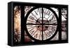 Giant Clock Window - View of the Pont des Arts in Paris-Philippe Hugonnard-Framed Stretched Canvas