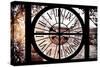 Giant Clock Window - View of the Pont des Arts in Paris-Philippe Hugonnard-Stretched Canvas