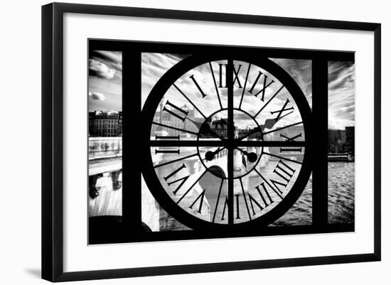 Giant Clock Window - View of the Pont Neuf and River Seine in Paris II-Philippe Hugonnard-Framed Photographic Print