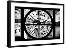 Giant Clock Window - View of the Pont Neuf and River Seine in Paris II-Philippe Hugonnard-Framed Photographic Print