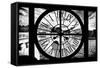Giant Clock Window - View of the Pont Neuf and River Seine in Paris II-Philippe Hugonnard-Framed Stretched Canvas