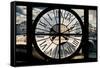 Giant Clock Window - View of the Pont Neuf in Paris-Philippe Hugonnard-Framed Stretched Canvas