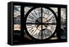 Giant Clock Window - View of the Pont Neuf in Paris-Philippe Hugonnard-Framed Stretched Canvas