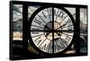 Giant Clock Window - View of the Pont Neuf in Paris-Philippe Hugonnard-Framed Stretched Canvas