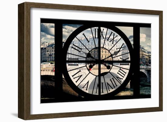 Giant Clock Window - View of the Pont Neuf in Paris-Philippe Hugonnard-Framed Photographic Print