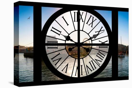 Giant Clock Window - View of the Port of Cape Town - South Africa-Philippe Hugonnard-Stretched Canvas