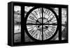 Giant Clock Window - View of the Quai de Seine in Paris IV-Philippe Hugonnard-Framed Stretched Canvas