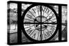 Giant Clock Window - View of the Quai de Seine in Paris IV-Philippe Hugonnard-Stretched Canvas