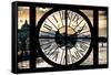 Giant Clock Window - View of the River Seine and the Eiffel Tower at Sunrise in Paris-Philippe Hugonnard-Framed Stretched Canvas