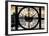 Giant Clock Window - View of the River Seine and the Eiffel Tower at Sunrise in Paris-Philippe Hugonnard-Framed Photographic Print