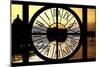 Giant Clock Window - View of the River Seine with Eiffel Tower at Sunset - Paris III-Philippe Hugonnard-Mounted Photographic Print