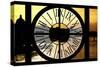 Giant Clock Window - View of the River Seine with Eiffel Tower at Sunset - Paris III-Philippe Hugonnard-Stretched Canvas