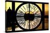 Giant Clock Window - View of the River Seine with Eiffel Tower at Sunset - Paris III-Philippe Hugonnard-Stretched Canvas