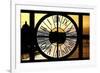 Giant Clock Window - View of the River Seine with Eiffel Tower at Sunset - Paris III-Philippe Hugonnard-Framed Photographic Print