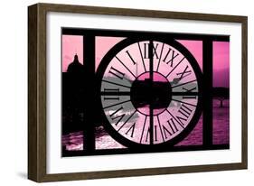 Giant Clock Window - View of the River Seine with Eiffel Tower at Sunset - Paris IV-Philippe Hugonnard-Framed Photographic Print