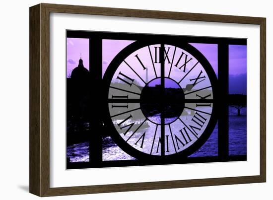 Giant Clock Window - View of the River Seine with Eiffel Tower at Sunset - Paris V-Philippe Hugonnard-Framed Photographic Print